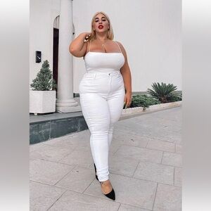 Classic High Waist Skinny Jeans - White